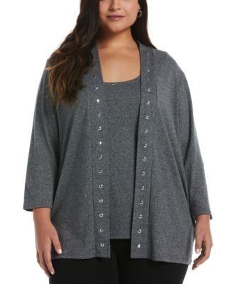 Plus Size Open Front Cardigan Sweater