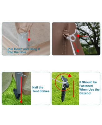 13 Ft. W x 13 Ft. D x 9.2ft Pop-Up Gazebo Tent Outdoor Canopy Hexagonal Canopies Gazebos & Pergolas 6 Sided