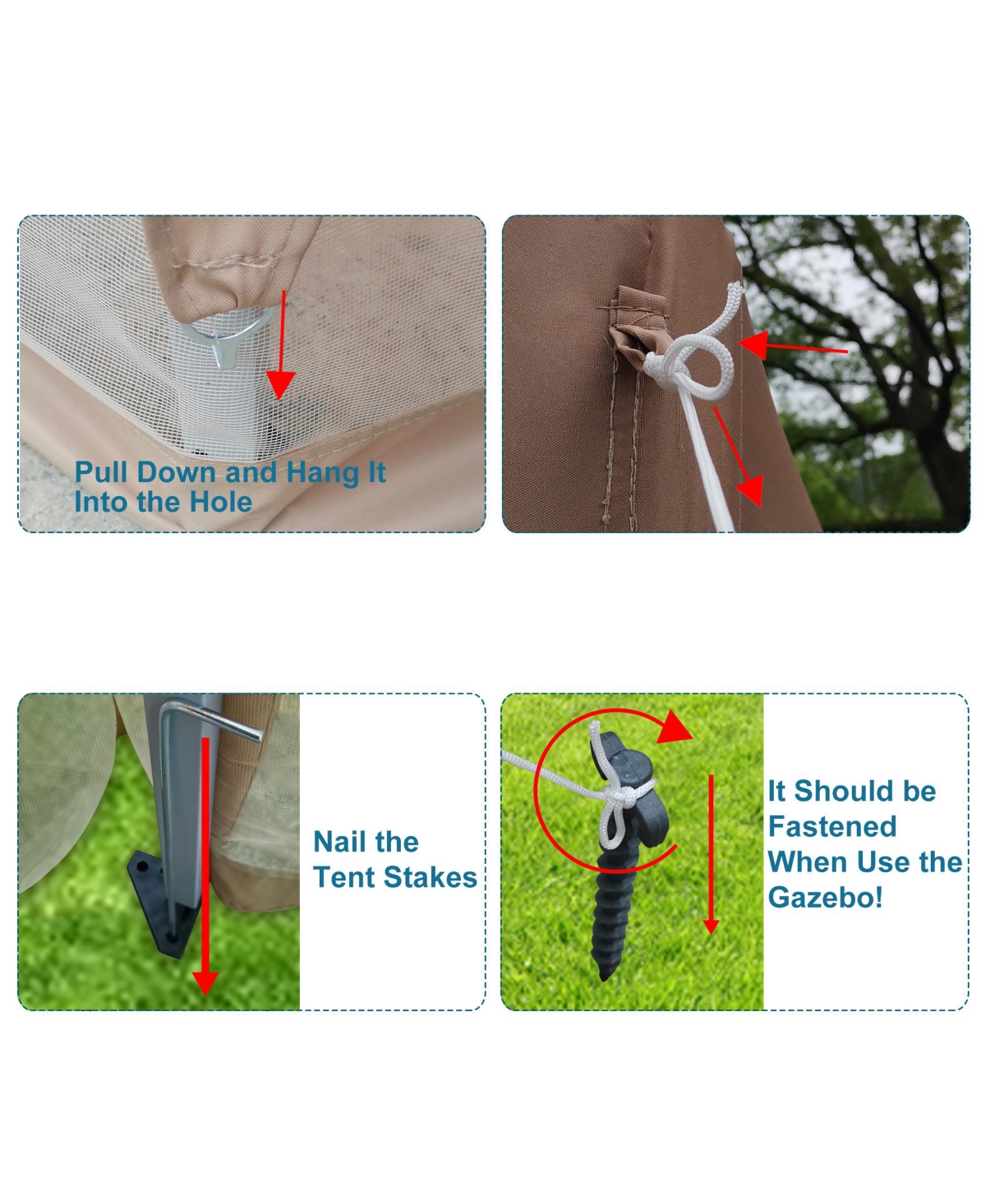 13 Ft. W x 13 Ft. D x 9.2ft Pop-Up Gazebo Tent Outdoor Canopy Hexagonal Canopies Gazebos & Pergolas 6 Sided