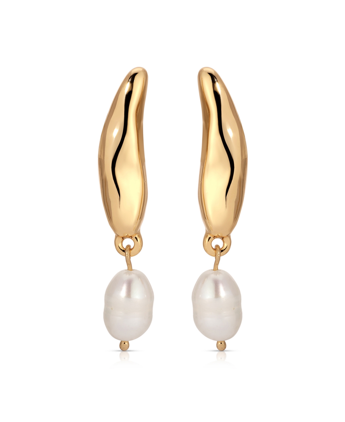Liquid Luxe Cultured Pearl Earrings - Gold