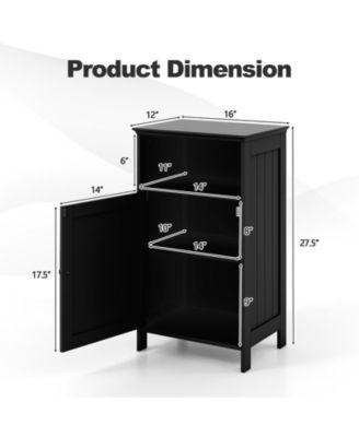 Bathroom Freestanding Floor Storage Cabinet with Adjustable Shelf