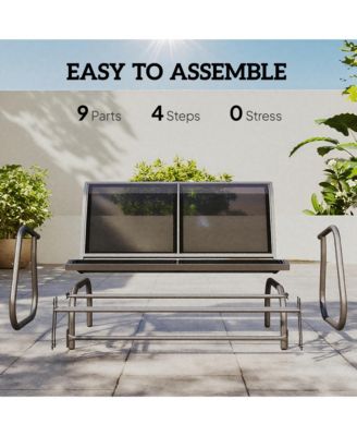 2-Person Outdoor Glider Bench Patio Double Swing Rocking Chair Loveseat with Power Coated Steel Frame for Backyard Garden Porch