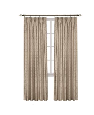 2 Pack Windsor Pinch Pleat/Rod Pocket/Back Tab Quatrefoil Window Curtain Panels - 63 in. Long - Navy
