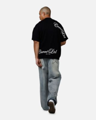 Men's Side Script Oversized T-Shirt, Black - Small