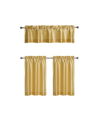 Parisian Living Complete 3 Piece Lightweight Sheer Cafe Kitchen Curtain Tier and Valance Set