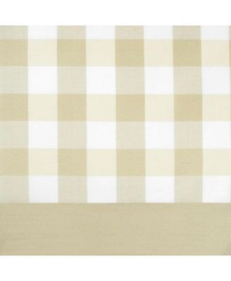 Modern Country Farmhouse 3 Piece Buffalo Check Plaid Window Curtains & Valance Set - 63 in - Gray