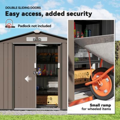 7&#39; x 4&#39; Storage Shed Garden Tool House w/ Vents Doors