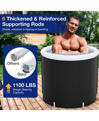 Ice Bath Tub for Adult Outdoor Ice Plunge Tub with Lid 66 Gal Capacity