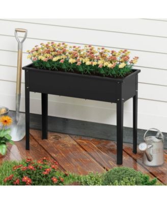 Raised Garden Bed Elevated Metal Planter Box with Legs Drainage Holes Gardening Box