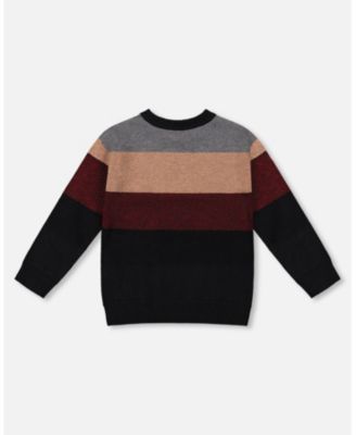 Toddler Boys Color Block Knit Sweater Red and Black - Toddler|Child