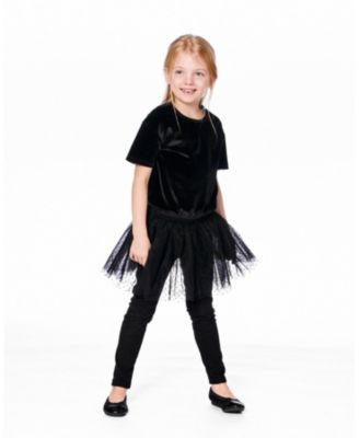 Toddler Girls Leggings with Tulle Skirt Black - Toddler|Child