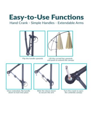 Outdoor Steel Offset Cantilever Pool Patio Umbrella with Square Base Set - 10'