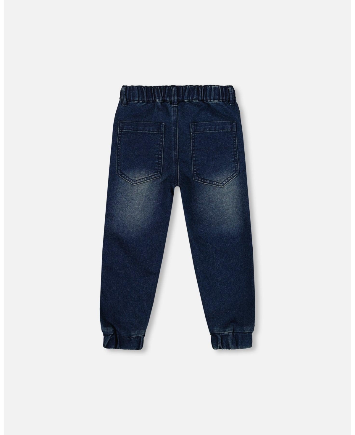 Deux par Boy French Terry Jogger Pants Dark Blue Denim