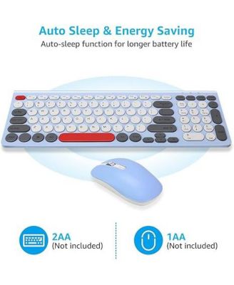 Wireless Keyboard and Mouse Combo, Wireless USB Mouse and Computer Keyboard Set, Compact and Silent for Windows Laptop, Desktop, PC- Multicolor
