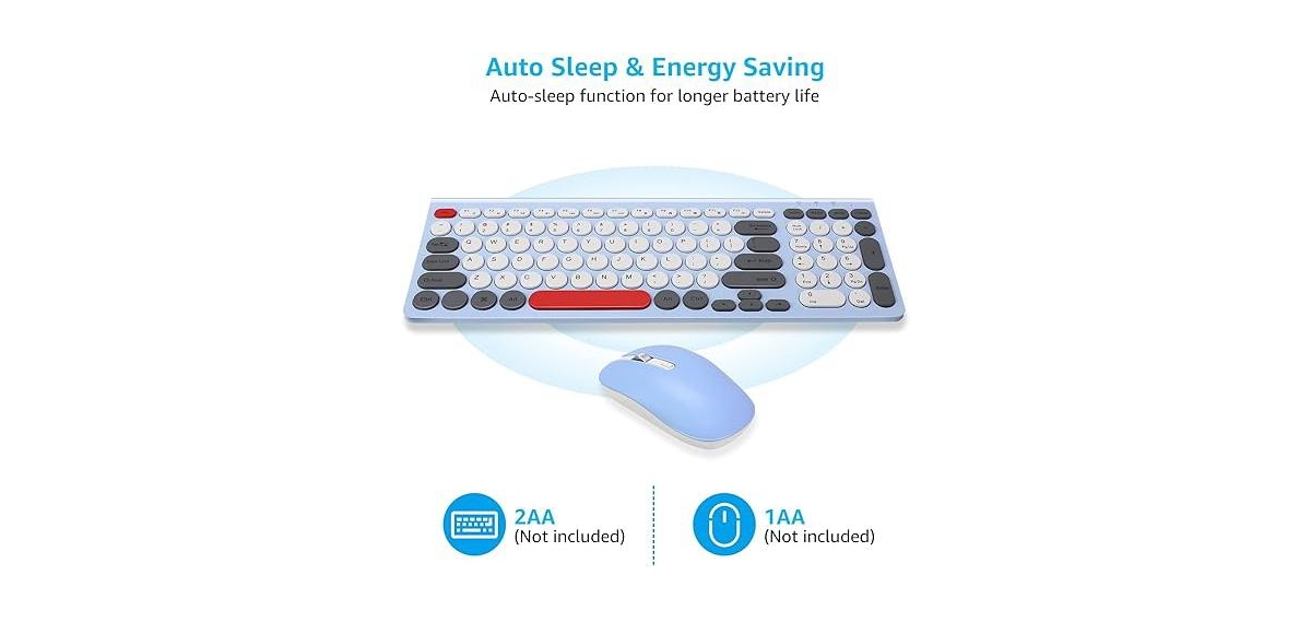 risokeys Wireless Keyboard and Mouse Combo, Wireless Usb Mouse and Computer Keyboard Set, Compact and Silent for Windows Laptop, Desktop