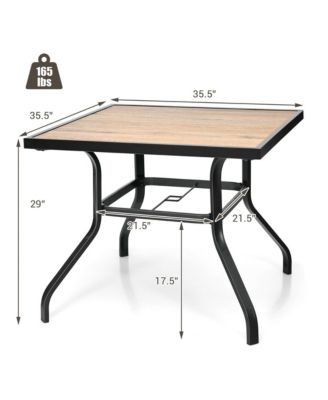 Patio Square Dining Table Metal Bistro Table Garden Poolside Backyard