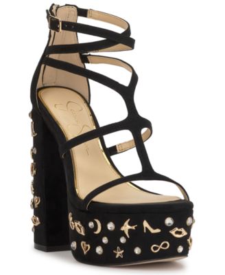 Jessica Simpson - Women's Aamina Strappy Platform Anniversary High-Heel Charm Sandals