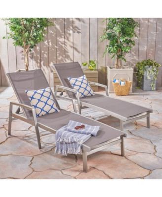 Outdoor Chaise Lounge Set - Aluminum Frame Adjustable