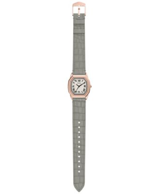 Women's Harlow Three-Hand Gray Croco Leather Watch, 27mm