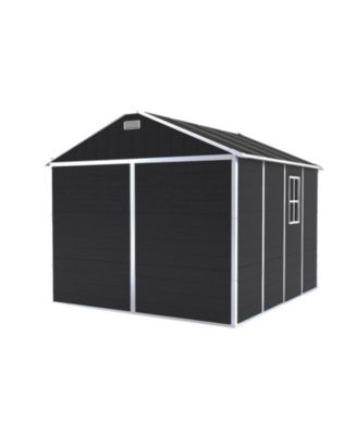 8x8 Resin Storage Shed - Waterproof, UV Proof, Dark Gray