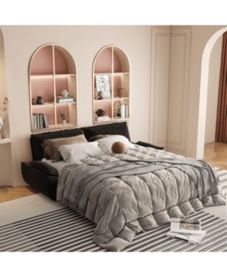 Queen Pull Out Sleeper Sofa Bed - Black