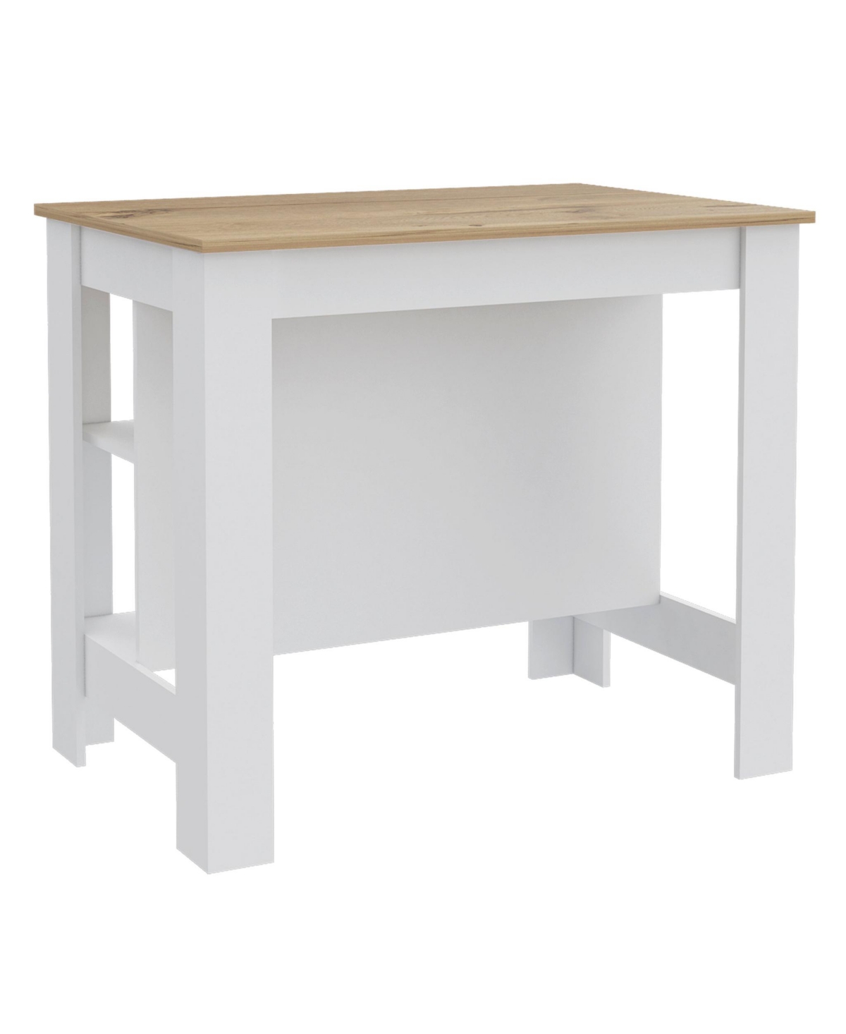 Slickblue Wooden Kitchen Island Table with Built-In Storage and Open Display Shelves
