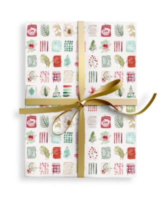 Winter Watercolor Holiday Gift Wrap, 30" x 120"