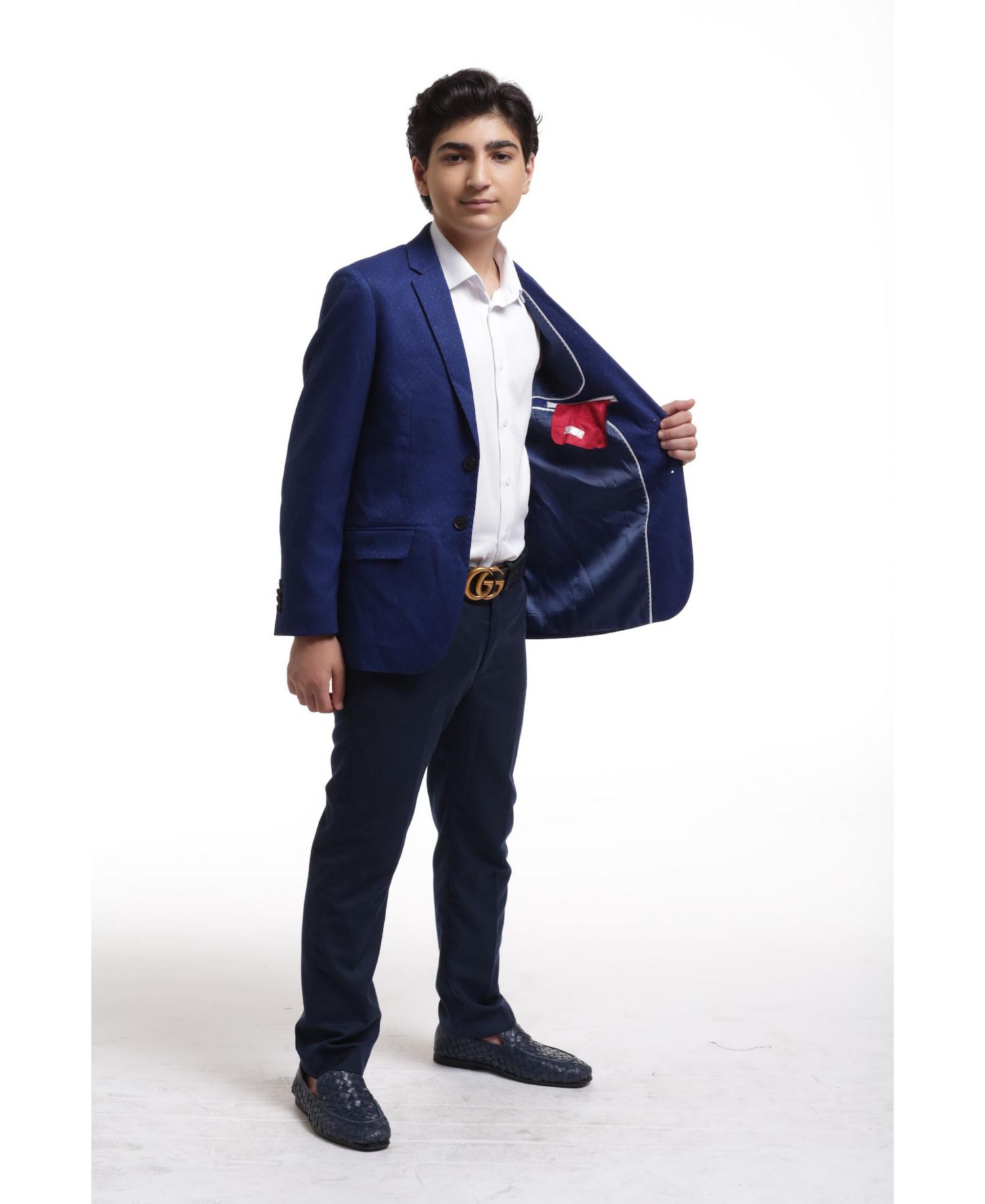Boys Blue Slim Fit Digital Rain Jacket