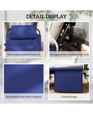 Folding Chaise Lounge w/ Cushion, Reclining ning Chair,