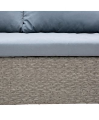 4pc Modern Outdoor Patio Rat Wicker Patio Dining Table Bench Sofa