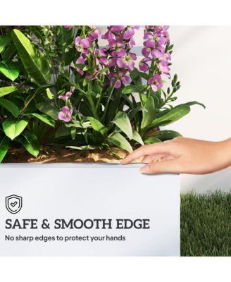 Metal Planter Box with Trellis, Drain Holes, 35"x16"x70",