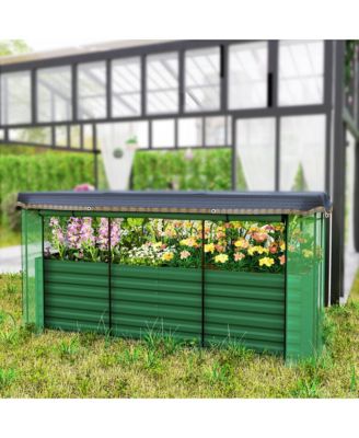 Galvanized Raised Garden Bed with Crop Cage & Shade Cloth,