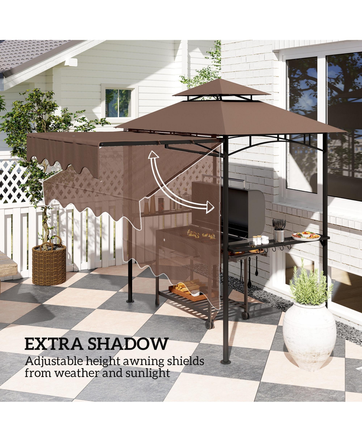 Outsunny 8' x 5' Grill Gazebo, - Gazebo