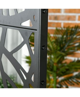 Metal Privacy Screen W/ Sd 6.5FT Freesding Outdoor Divider