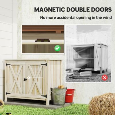 Wood Outdoor Storage Cabinet Potting Shed with Shelf,