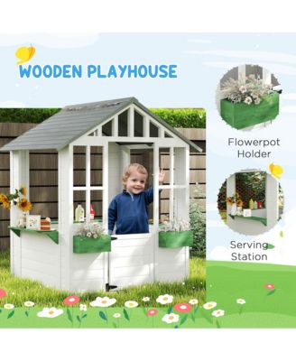 Playhouse for Kids Outdoor with Doors, Windows,