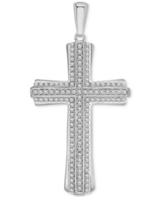 Men's Diamond Cross Pendant (1/2 ct. t.w) in 14k White Gold