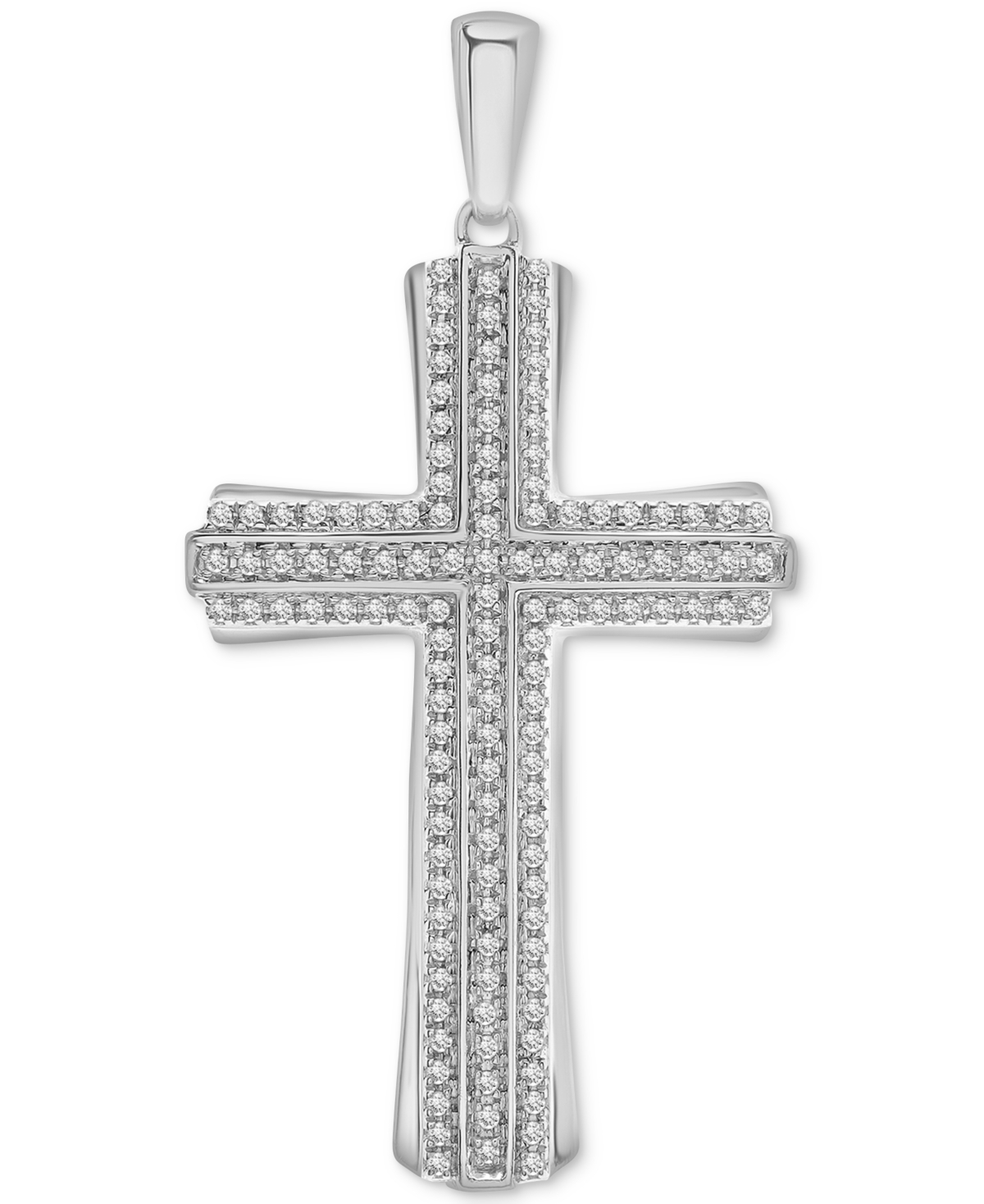 Macy's Men's Diamond Cross Pendant (1/2 Ct. T.w) In 14k White Gold In Brown