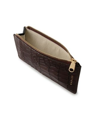 Sloane Mews Faux Croc Mini Zip Top Coin Wallet