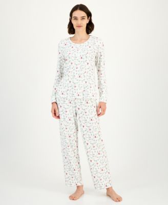Charter Club - Women's 2-Pc. Printed Long-Sleeve Pajamas Set