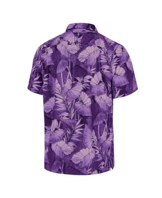 Men's Purple Clemson Tigers Coast Nuevo Fronds Button-Up Shirt