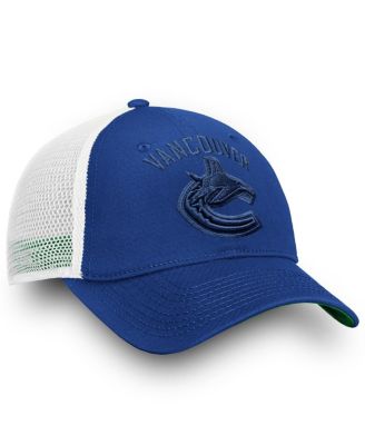 Women's Vancouver Canucks Blue/White Iconic Lockup Adjustable Trucker Hat