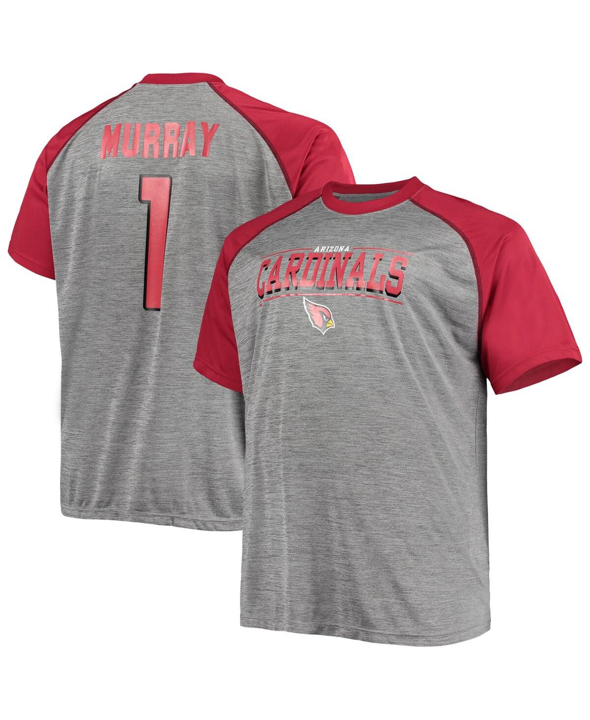 Men's Kyler Murray Cardinal/Heathered Gray Arizona Cardinals Big Tall Player Name Number Raglan T-Shirt - Cardinal, Heather Gray