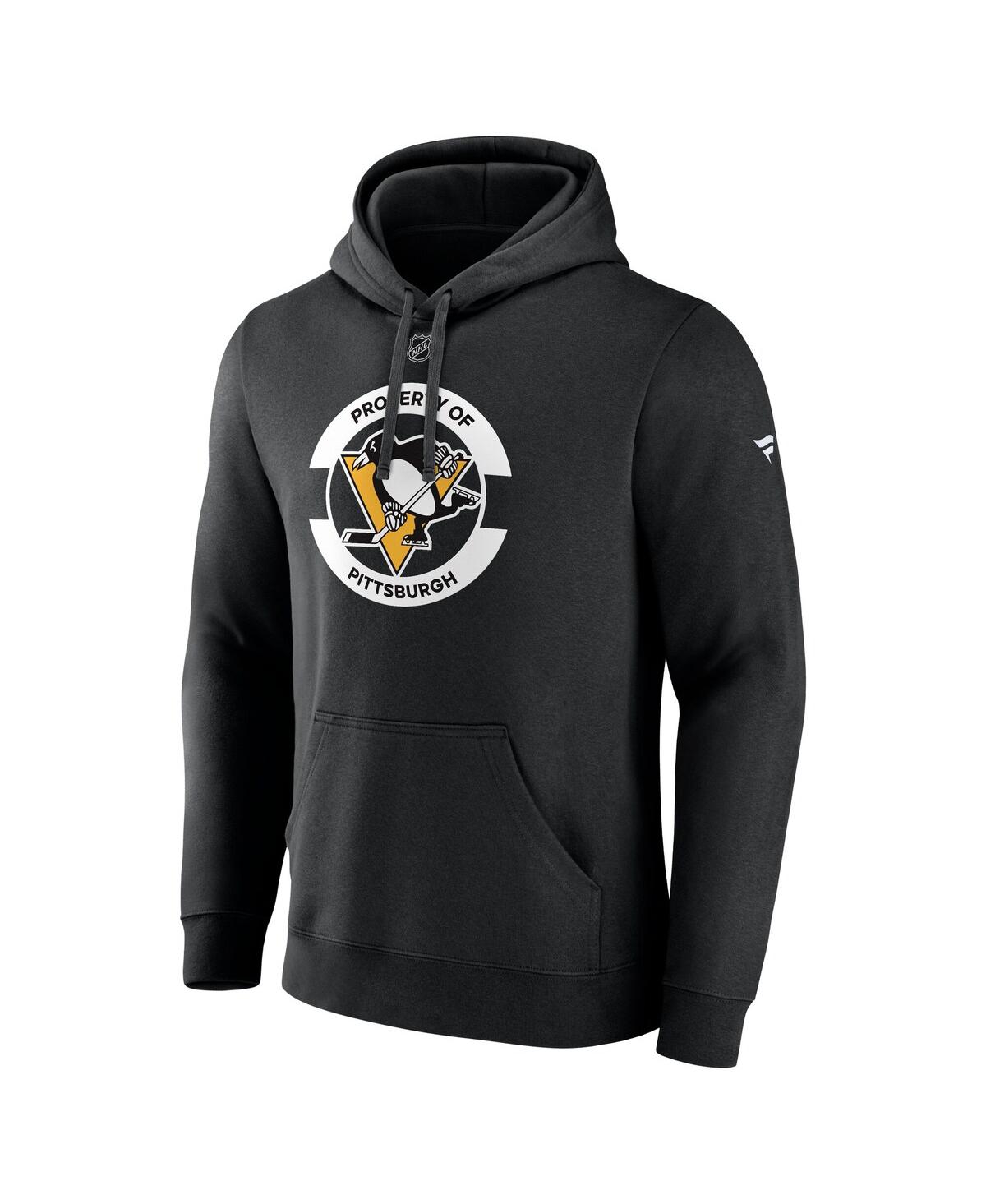Fanatics Men's Black Pittsburgh Penguins Authentic Pro Core Secondary Fleece Pullover Hoodie In Black