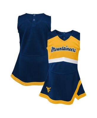 Outerstuff - Girls Toddler Navy West Virginia Mountaineers Cheer Captain Dress with Bloomers