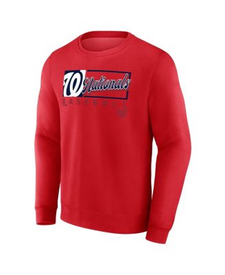 Men's Red Washington Nationals Focus Fleece Pullover Sweatshirt