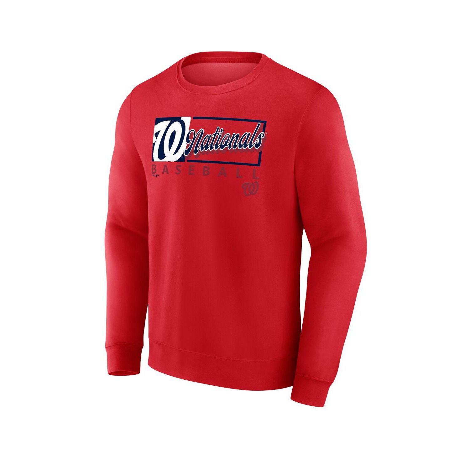 Men's Red Washington Nationals Focus Fleece Pullover Sweatshirt
