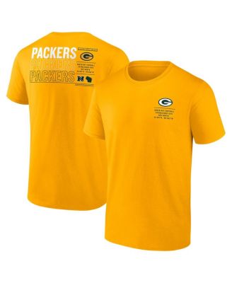 Fanatics - Men's Gold Green Bay Packers Repeat Stats T-Shirt