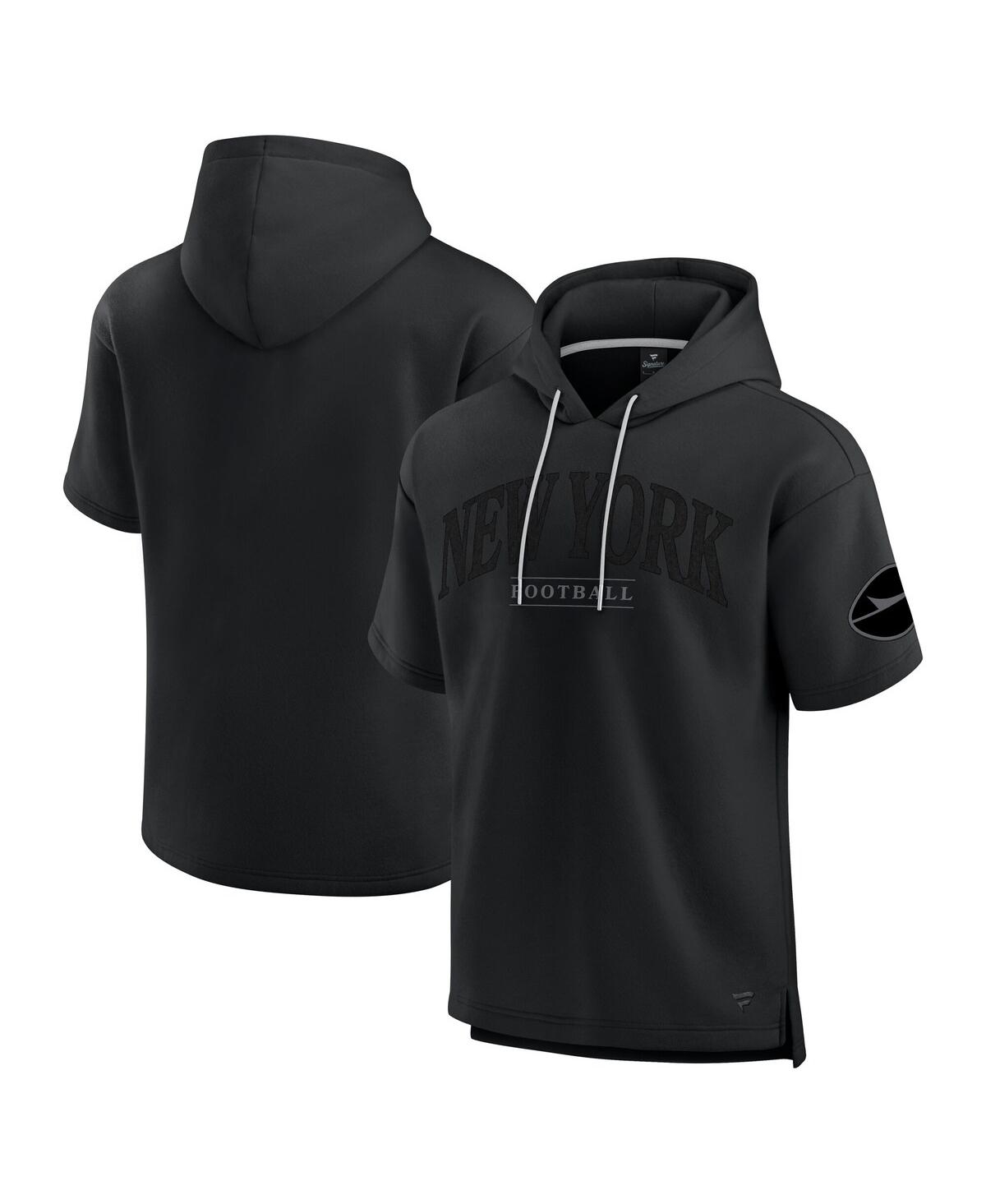 Fanatics Men's And Women's Black New York Jets Elements Ready Short Sleeve Pullover Hoodie In Black