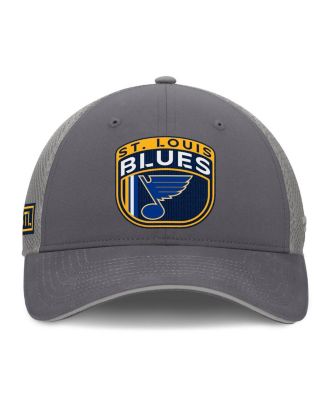 Men's Gray St. Louis Blues Authentic Pro Home Ice Trucker Adjustable Hat